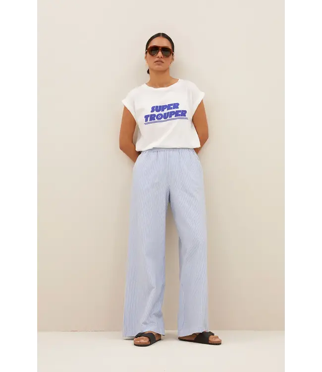 By Bar Randy Stripe Pants Blue Seer Stripe