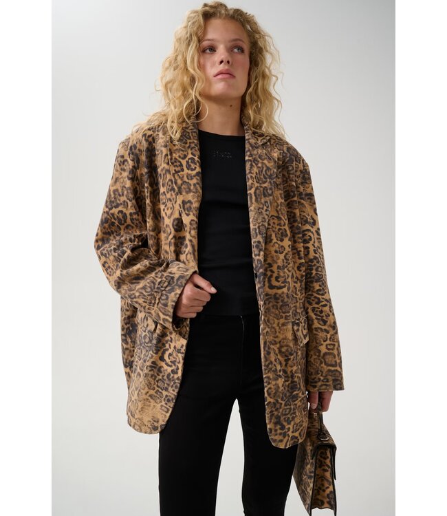 Gestuz Zleane Blazer Leopard Print Leather