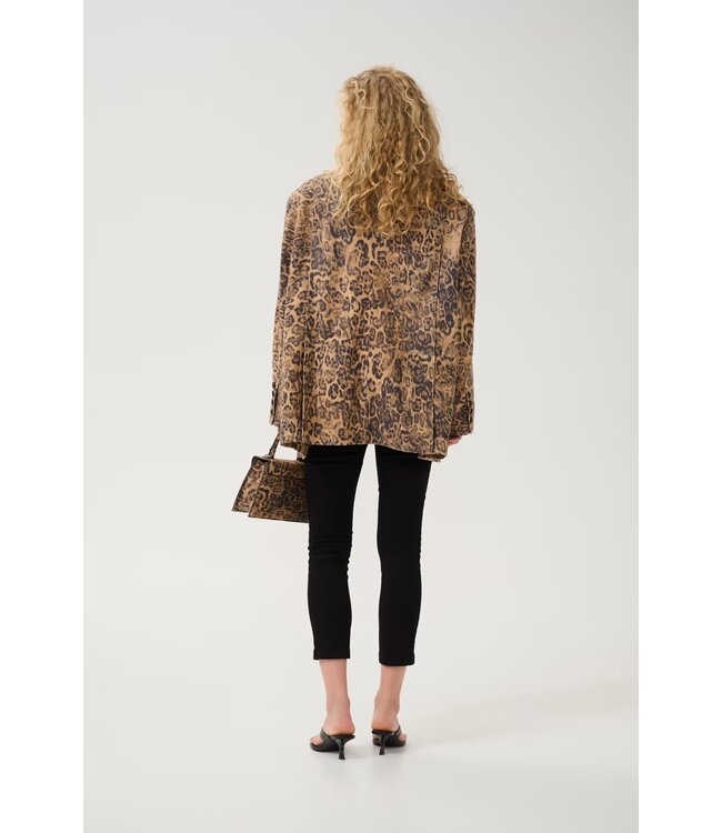 Gestuz Zleane Blazer Leopard Print Leather