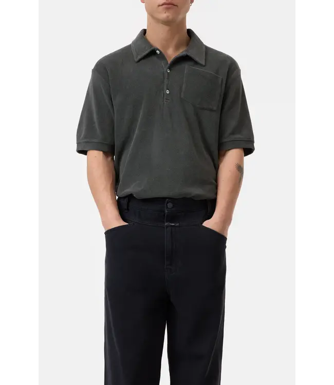 Closed Short Sleeve Polo 111 Towelling Cotton Pepper Grey