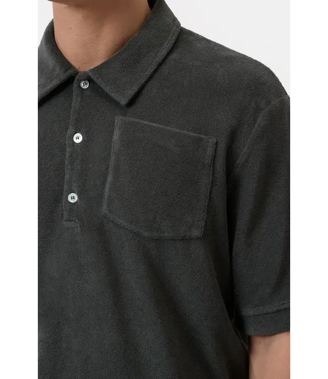Closed Short Sleeve Polo 111 Towelling Cotton Pepper Grey
