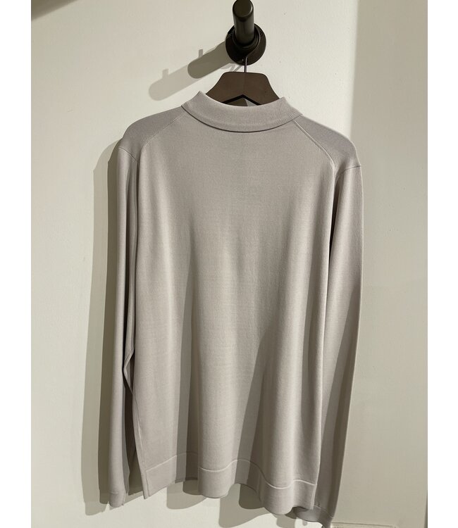 Genti Polo Longsleeve Knit 044 Mid Brown