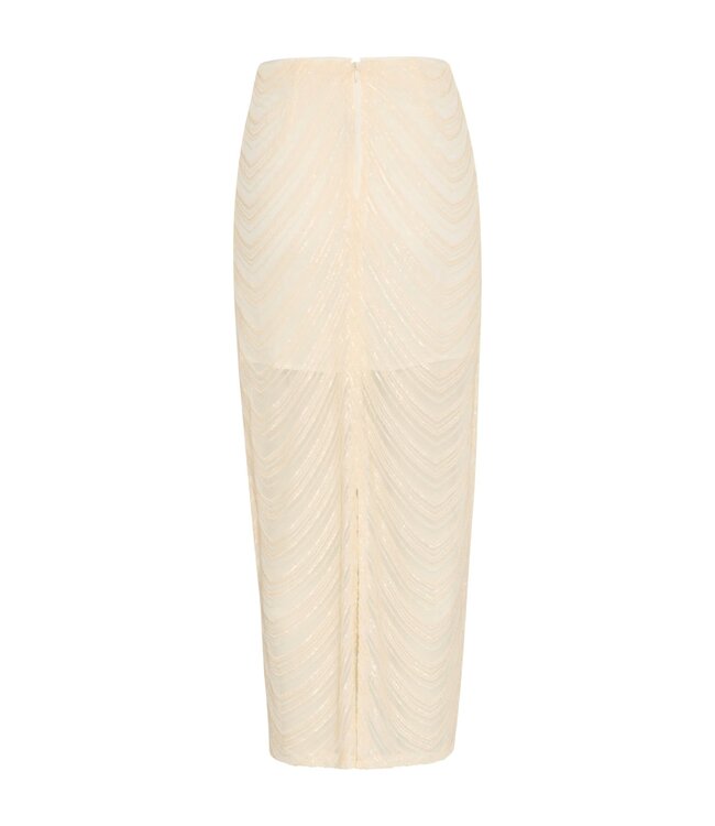 Gestuz Glira Long Skirt Butter Yellow Sequins