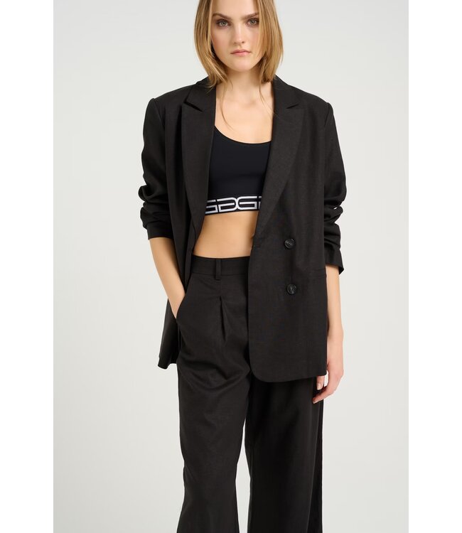 Gestuz Elarah Linnen Blazer Black