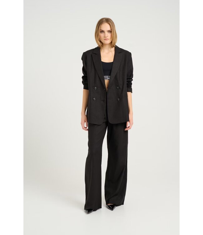Gestuz Elarah Linnen Blazer Black