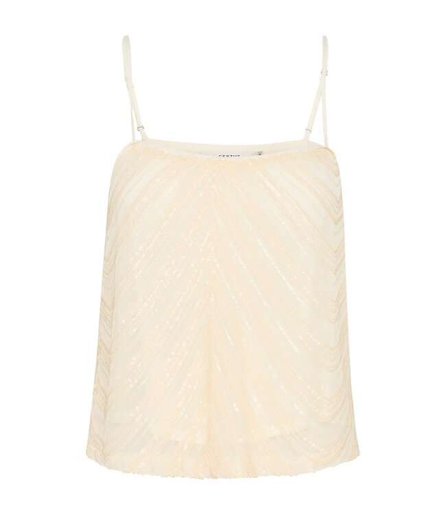 Gestuz Glira Top Butter Yellow Sequins