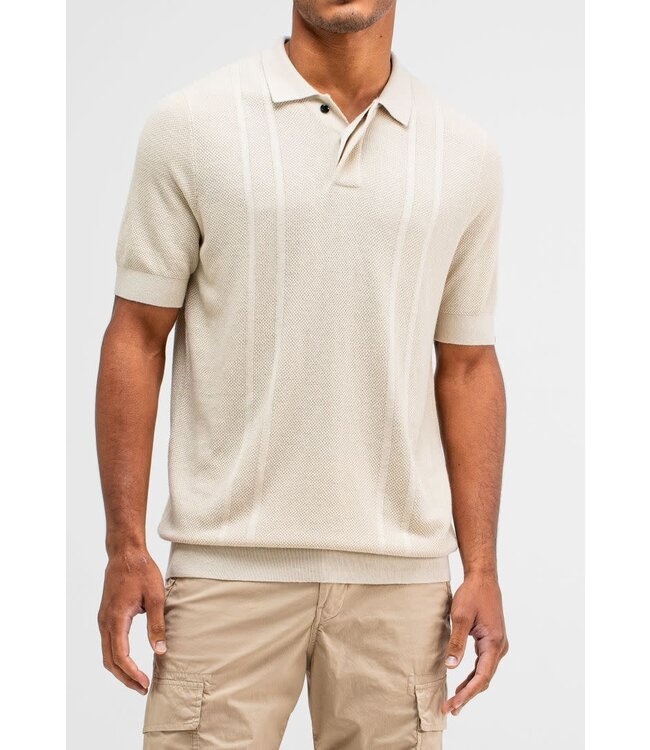 Butcher of Blue Ripley Knit Polo Beige Grey