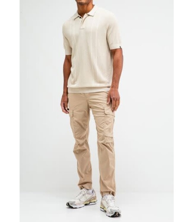 Butcher of Blue Ripley Knit Polo Beige Grey