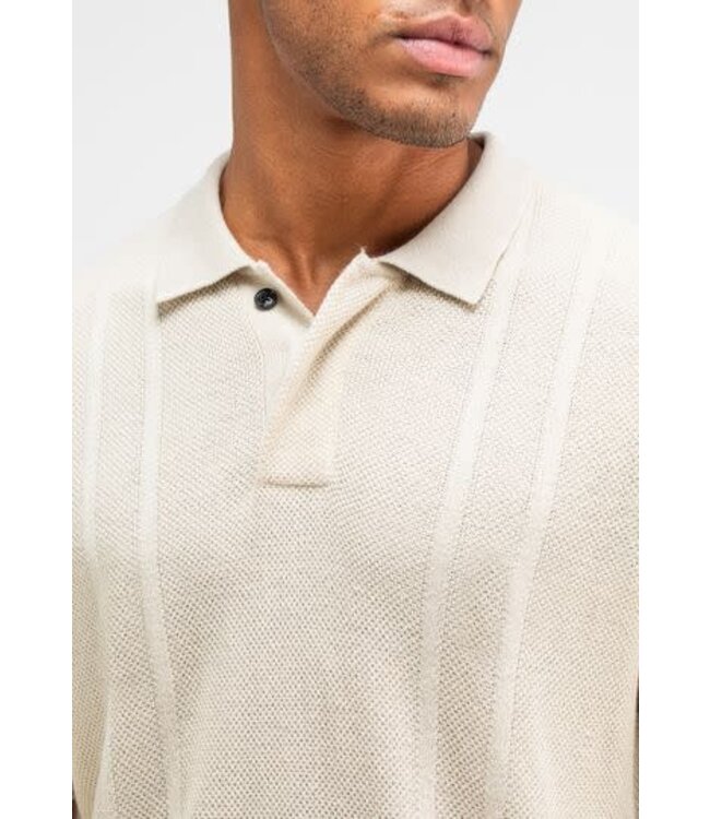 Butcher of Blue Ripley Knit Polo Beige Grey