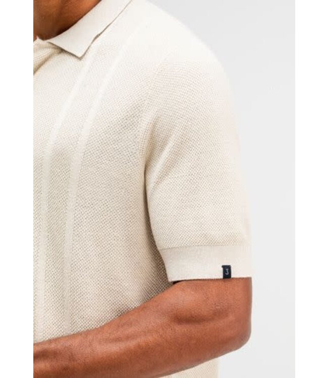 Butcher of Blue Ripley Knit Polo Beige Grey