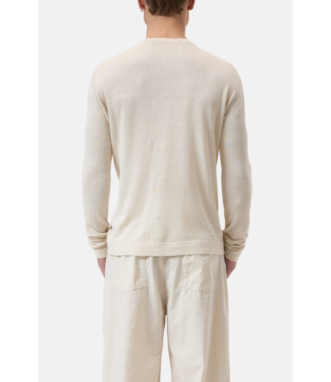 Closed Crewneck Jumper Linen Lime Beige
