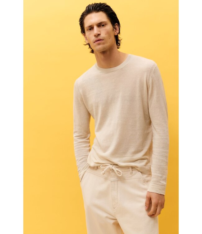 Closed Crewneck Jumper Linen Lime Beige