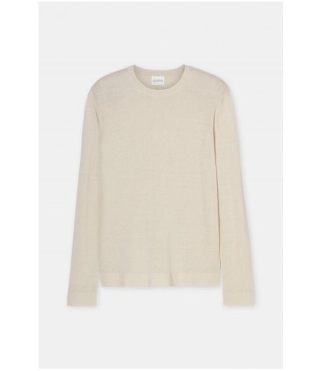 Closed Crewneck Jumper Linen Lime Beige