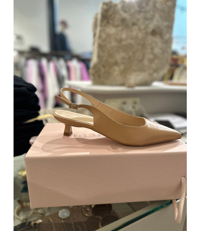 March 23 Joey Nude Leather Slingbacks