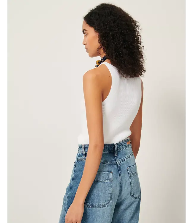Sessùn Loro Ribbed Knitting Tank Top White