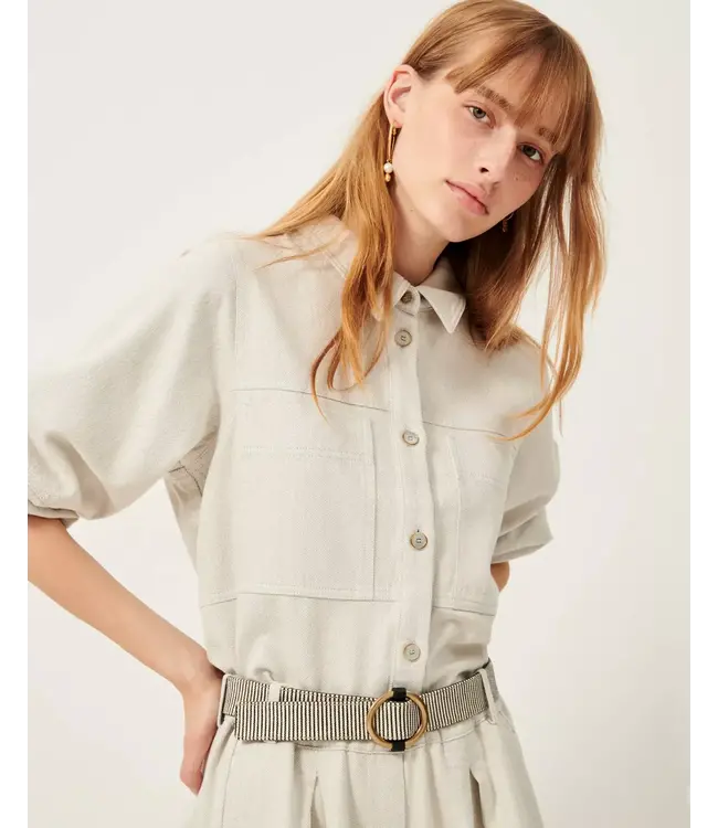 Sessùn Leone Overshirt Puff Sleeve Icy