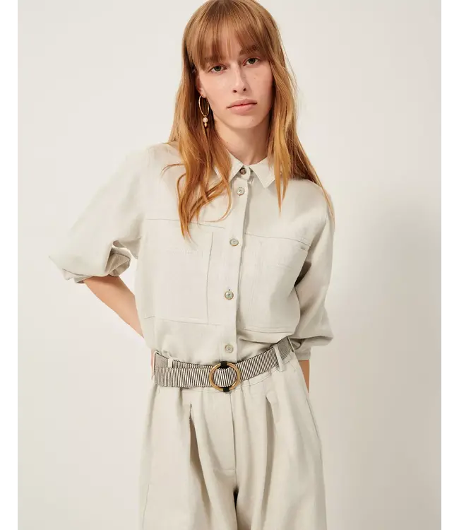 Sessùn Leone Overshirt Puff Sleeve Icy