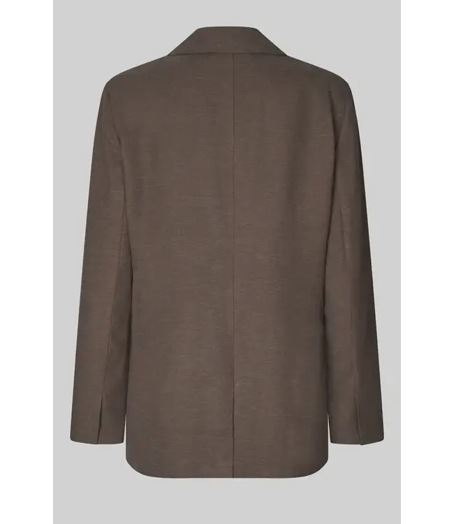 Second Female Lino New Fit Blazer Chocolate Brown