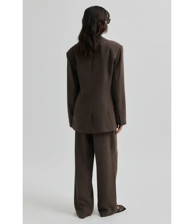 Second Female Lino New Fit Blazer Chocolate Brown
