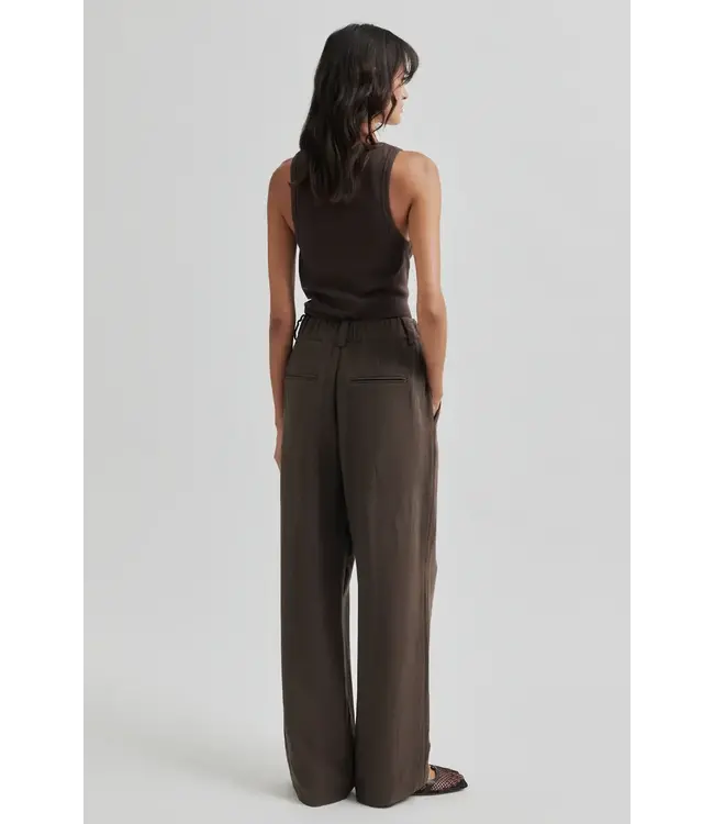 Second Female Lino Trousers Chocolate Brown
