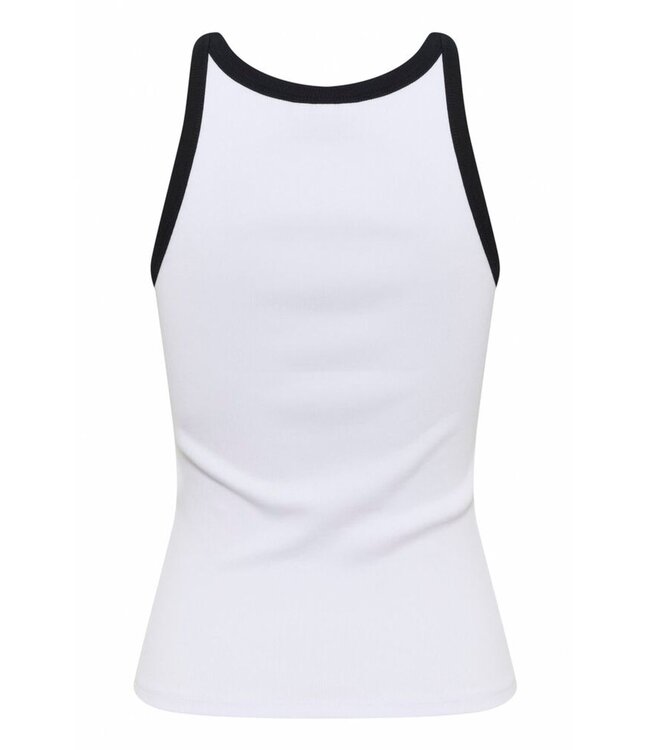 Gestuz Drew Contrast Logo Tank White