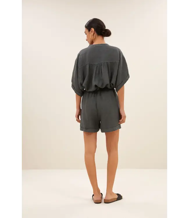By Bar June Linen Short Charcoal