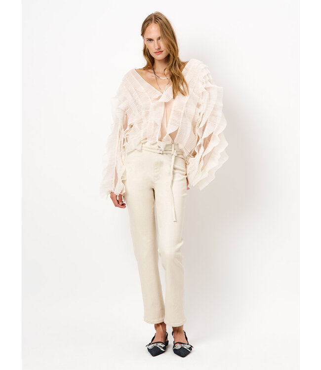 Dante 6 Phora tulle Ruffle Top Butter Cream