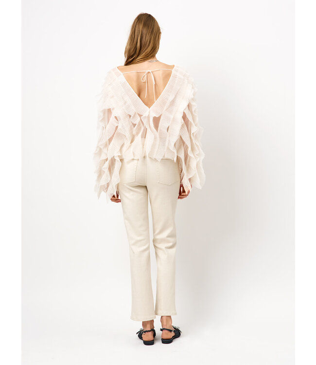 Dante 6 Phora tulle Ruffle Top Butter Cream