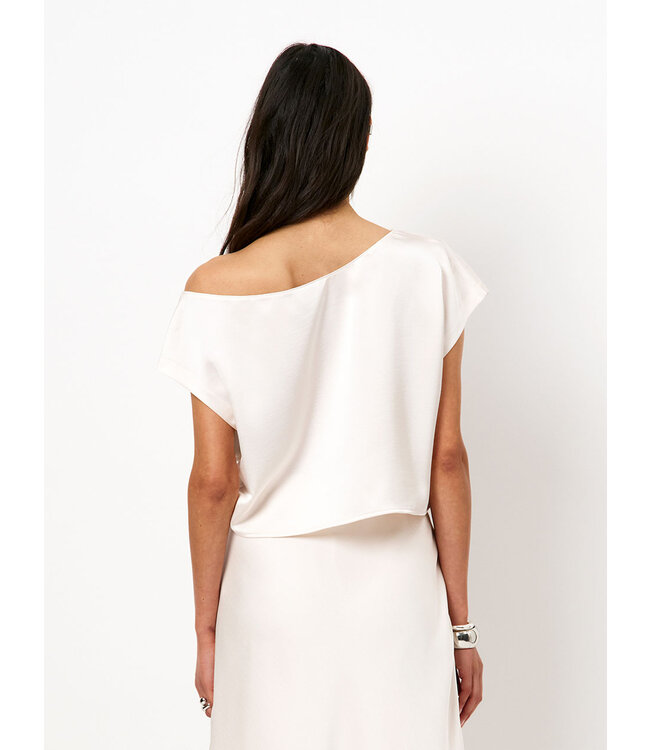 Dante 6 Roam Satin Drapey Top Butter Cream