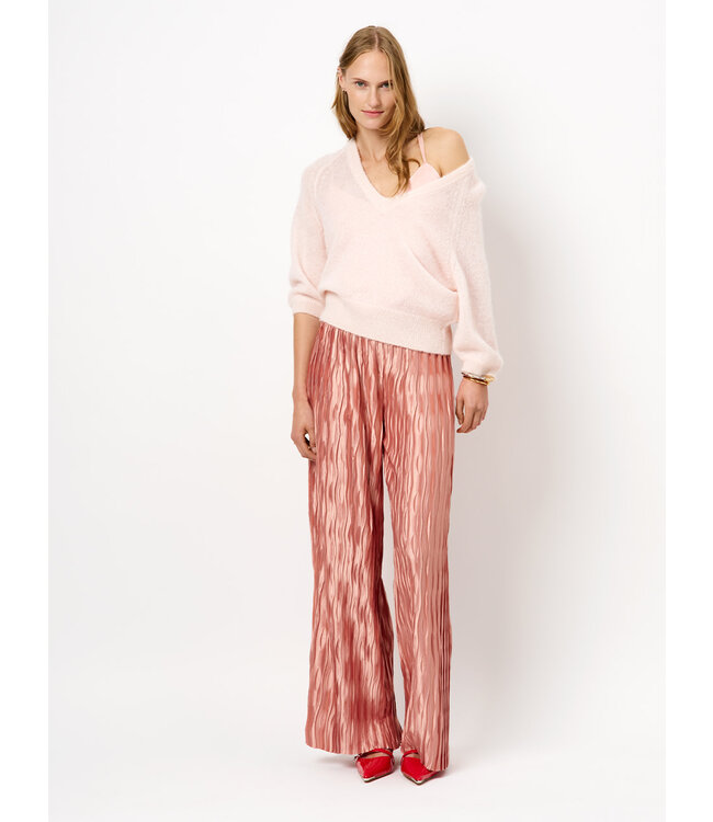 Dante 6 Rhoda V-Neck Knitted Sweater Feather Pink