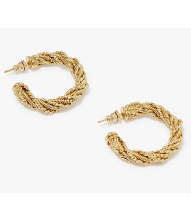 Gas Bijoux Bonnie cabochons hoop earrings turquoise