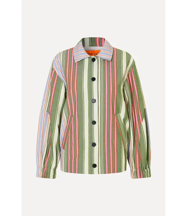 Stine Goya Oversized Utility Jacket Forest Stripe