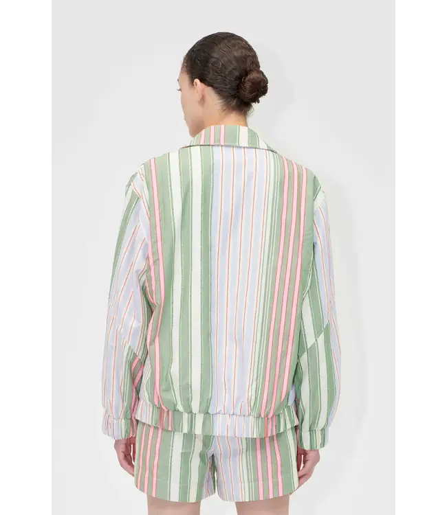 Stine Goya Oversized Utility Jacket Forest Stripe