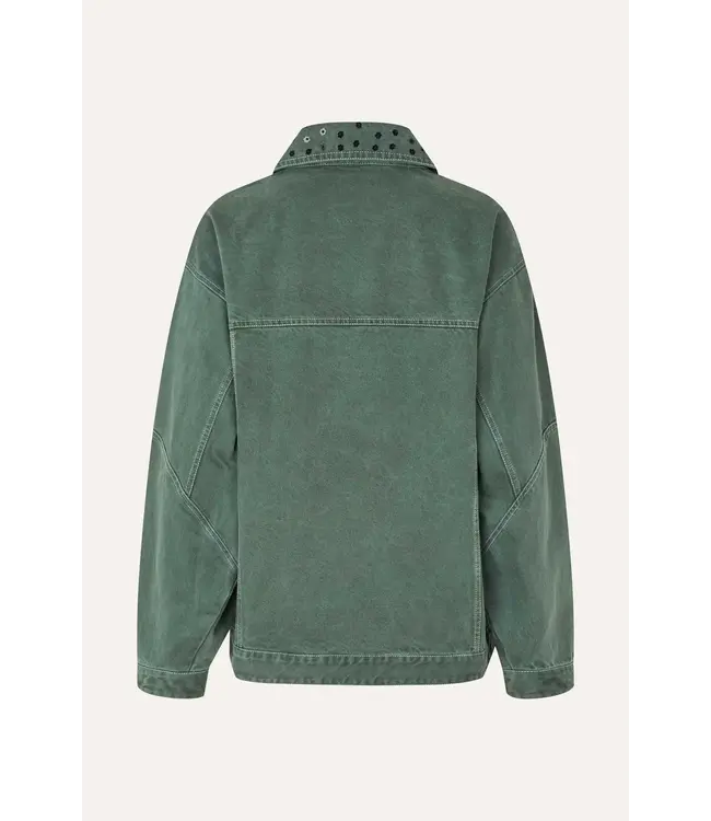 Stine Goya Denim Oversized Jacket Dark Green