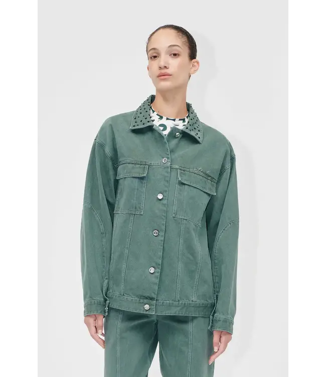 Stine Goya Denim Oversized Jacket Dark Green