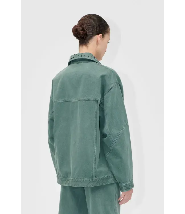 Stine Goya Denim Oversized Jacket Dark Green