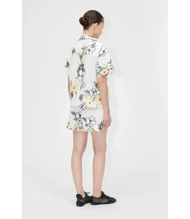 Stine Goya Waistband Short Wild Flowers Embroidery