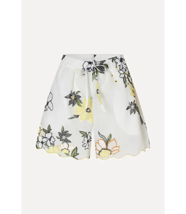 Stine Goya Waistband Short Wild Flowers Embroidery