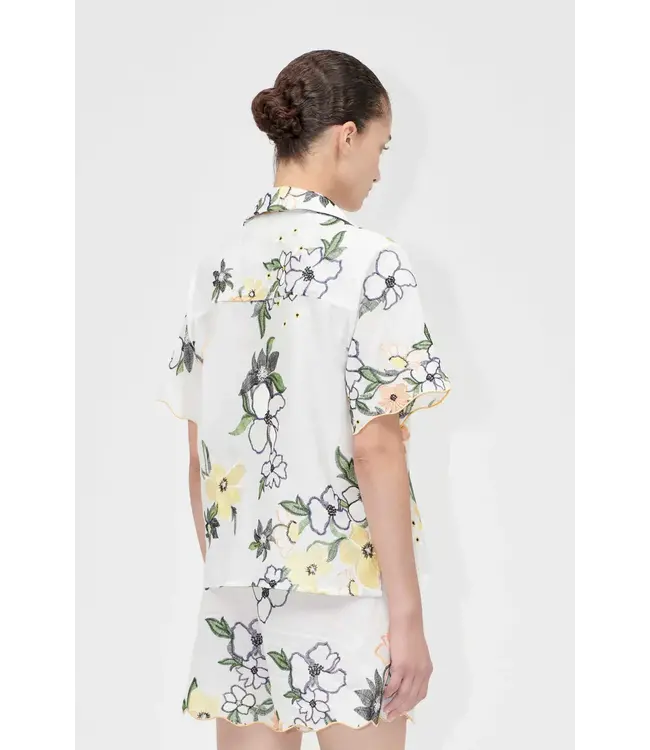 Stine Goya Short Sleeve Shirt Wilde Flower Embroidery