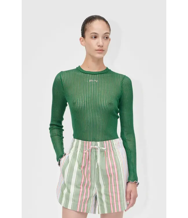 Stine Goya Long Sleeve Crewneck Dark Green