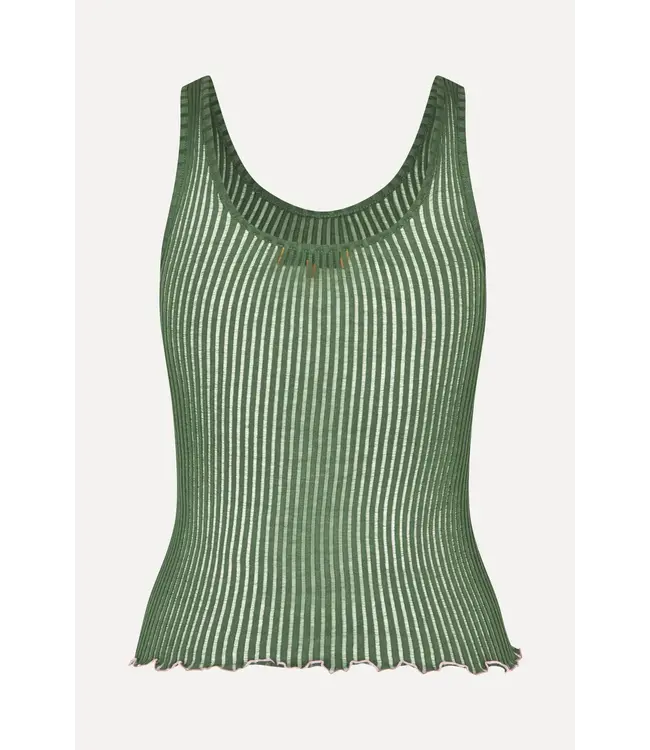 Stine Goya Scoopneck Tank Top Dark Green
