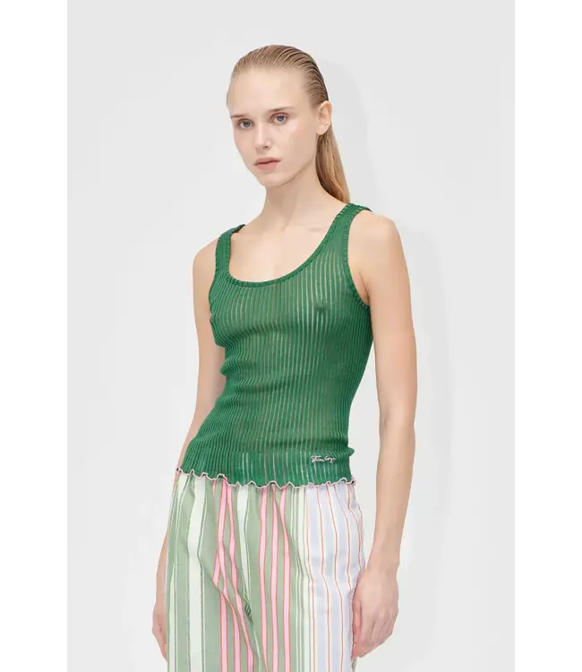 Stine Goya Scoopneck Tank Top Dark Green