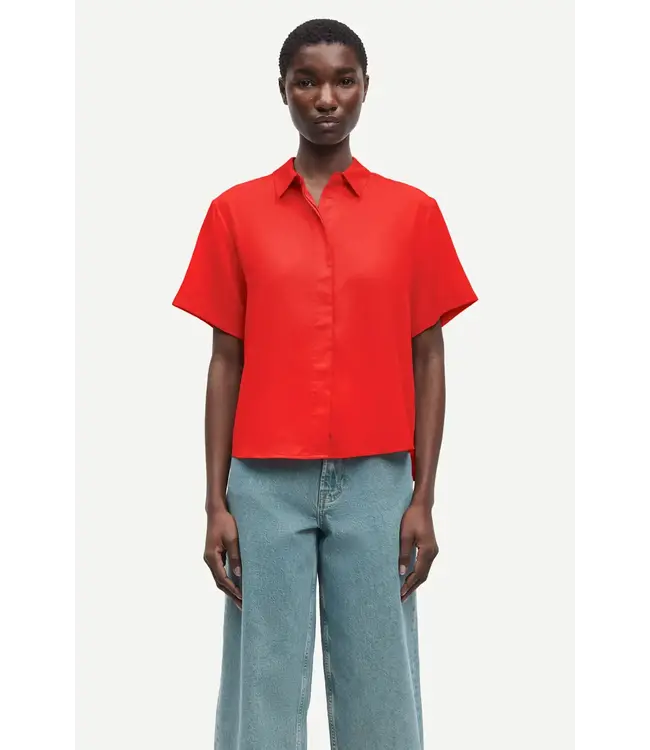 Samsøe Samsøe Mina SS Shirt Flame Scarlet