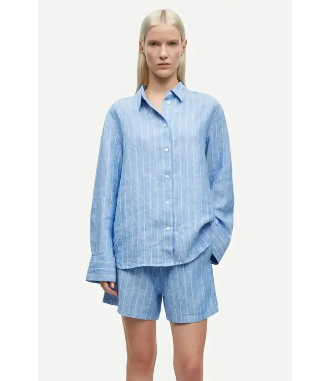 Samsøe Samsøe Sanot Shirt Blue Jasper St.