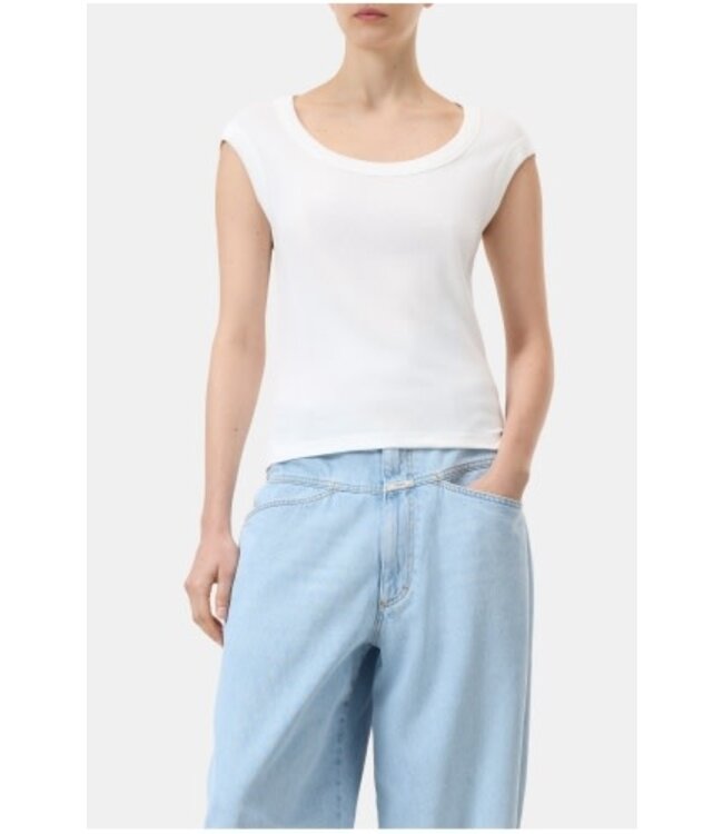 Closed Cap Sleeve T-shirt Ivory