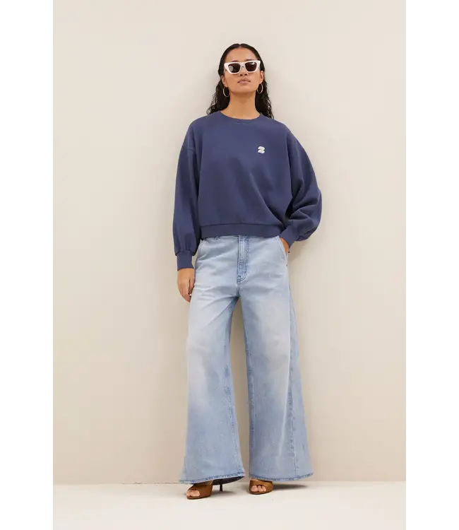 By Bar Bibi Luckyt Curve Sweater Winter Blue