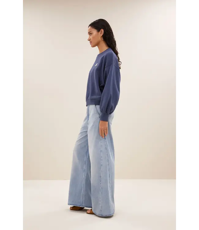 By Bar Bibi Luckyt Curve Sweater Winter Blue