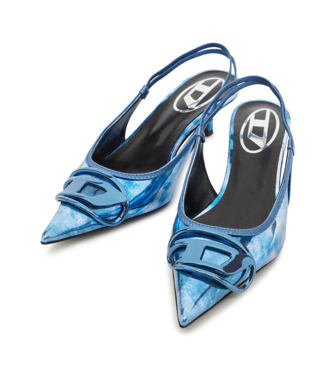 Diesel D-Venus Slingbacks Blue Metallic