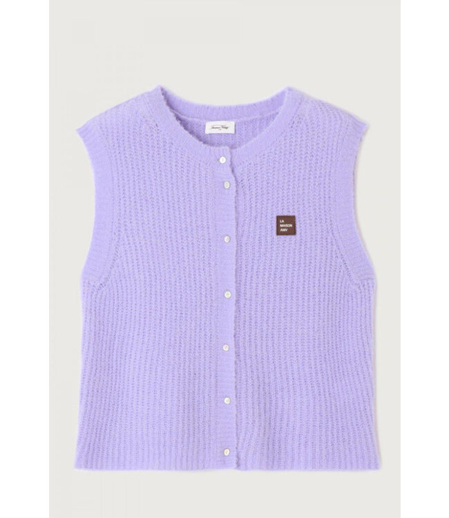American Vintage East Gilet Pastel Lavender Melange