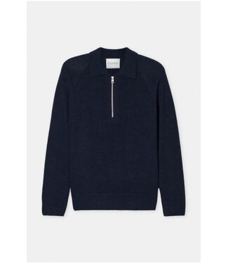 Closed Knitted Polo Jumper Dark Night